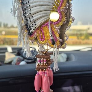 Colorful Beaded Warbonnet Earrings with Fringe